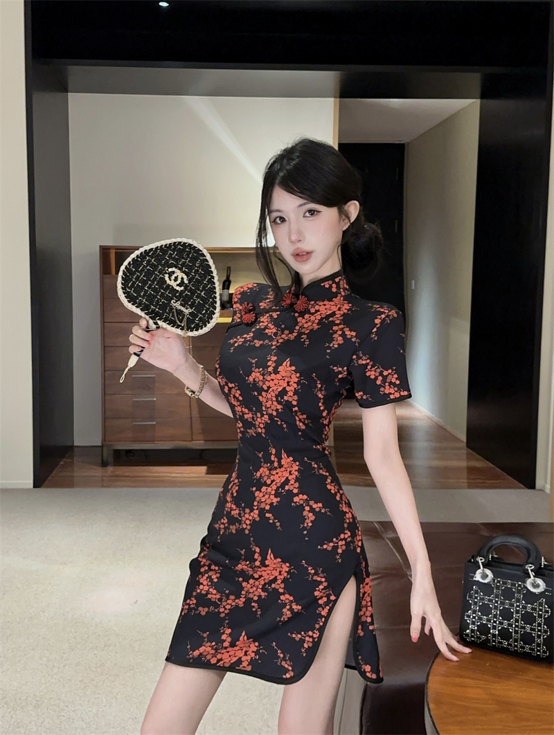 Sweet Chinese Style Qipao Dress with Apron - Image 2