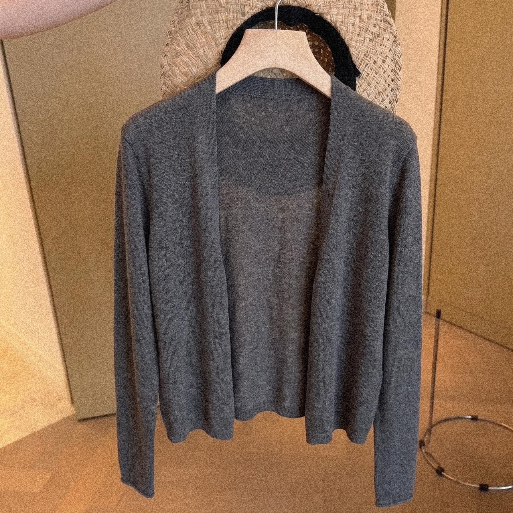 Women's Lightweight Knit Cardigan Sweater 2026 Relaxed Rolled-Edge Casual Top - Image 5